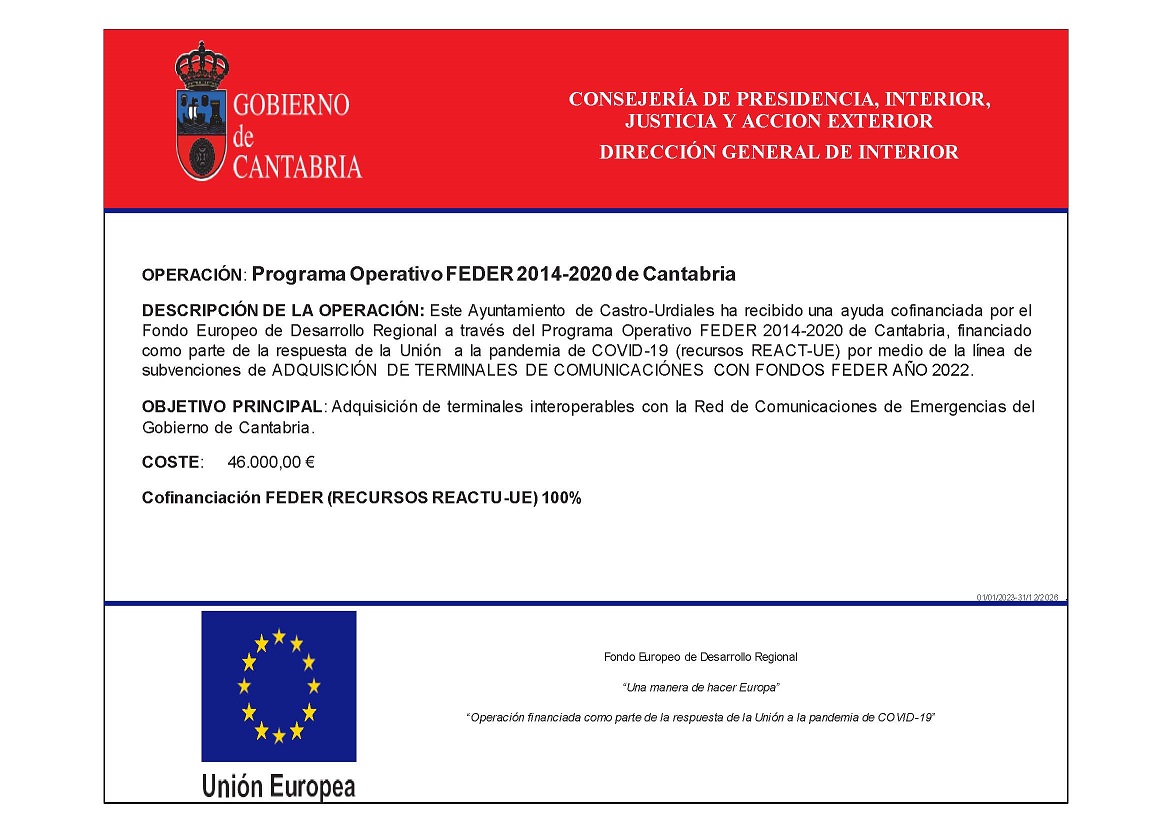 El Ayuntamiento ha adquirido 46 terminales de comunicaciones cofinanciados por el Fondo Europeo de Desarrollo Regional (FEDER)