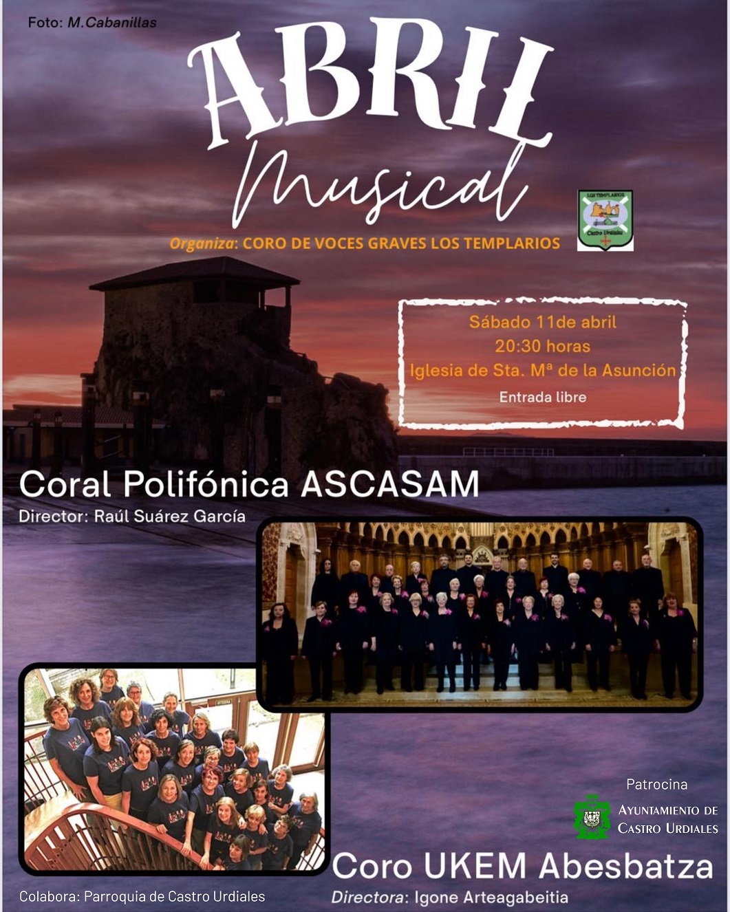 El Coro de Voces Graves Los Templarios te invita a "Abril Musical 2026"