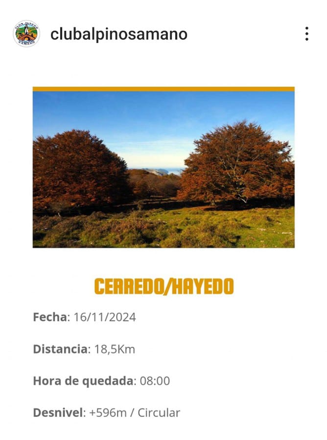 Ruta de Senderismo Club Alpino Sámano: Cerredo/Hayedo