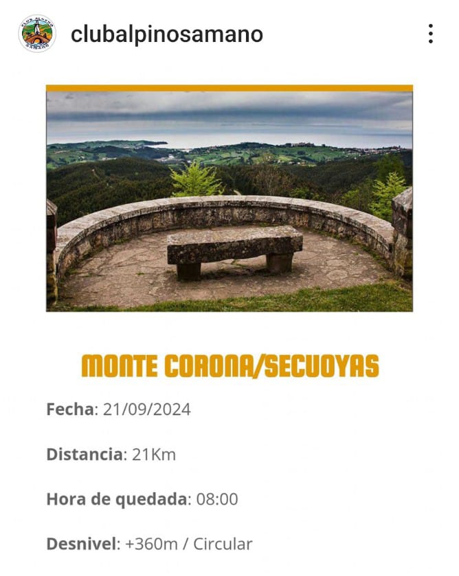 Ruta de senderismo Club Alpino Sámano: Monte Corona/Secuoyas