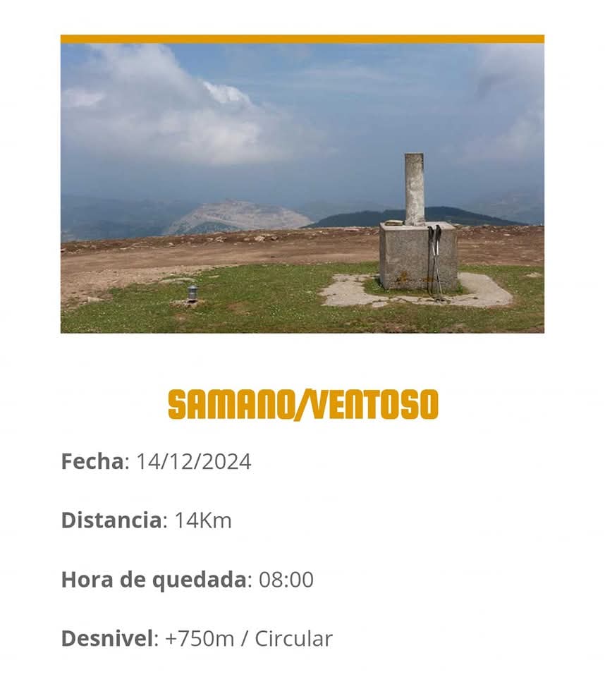 Ruta de Senderismo Club Alpino Sámano: Ventoso