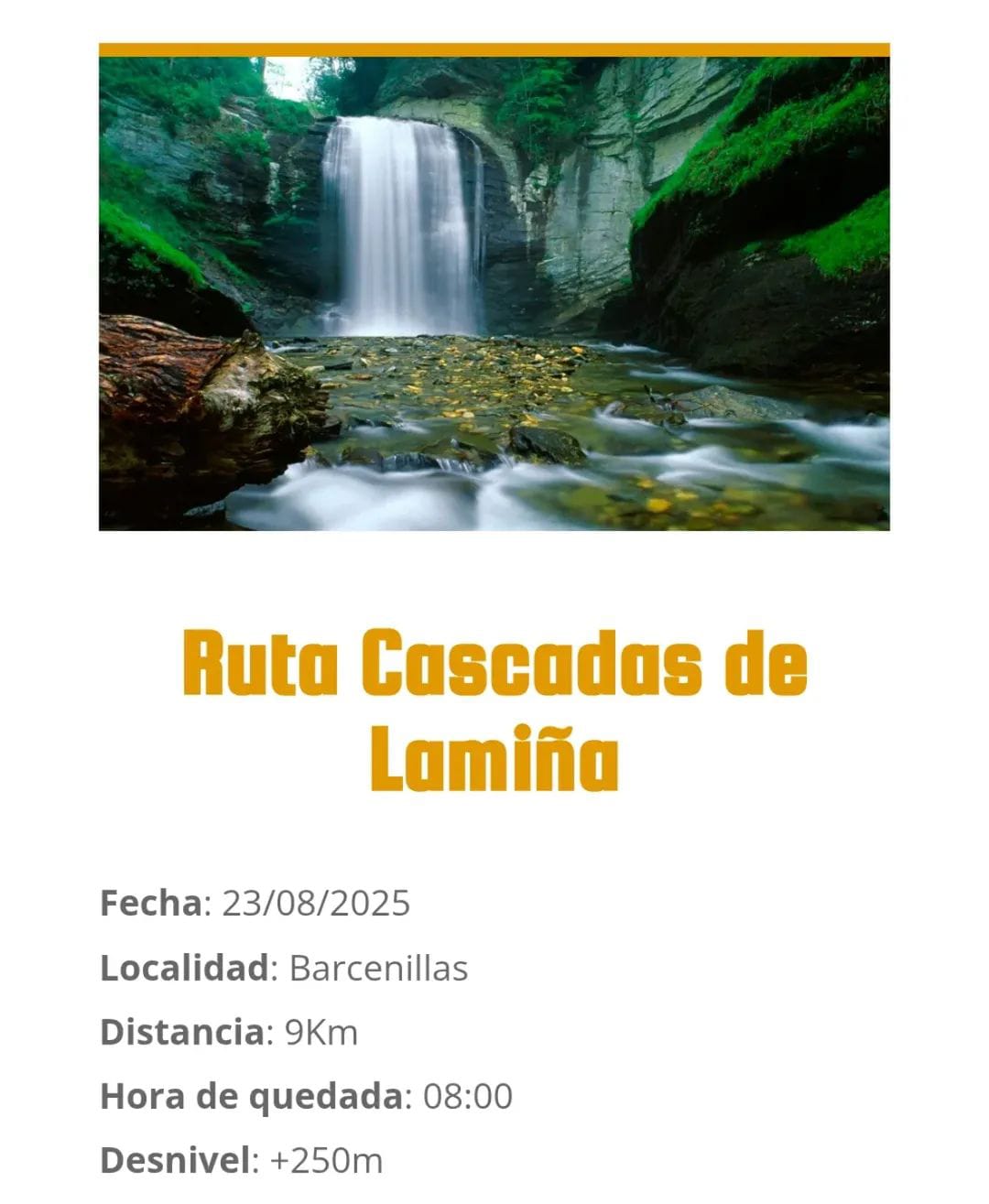 Ruta de Senderismo Club Alpino Sámano: Cascadas de Lamiña