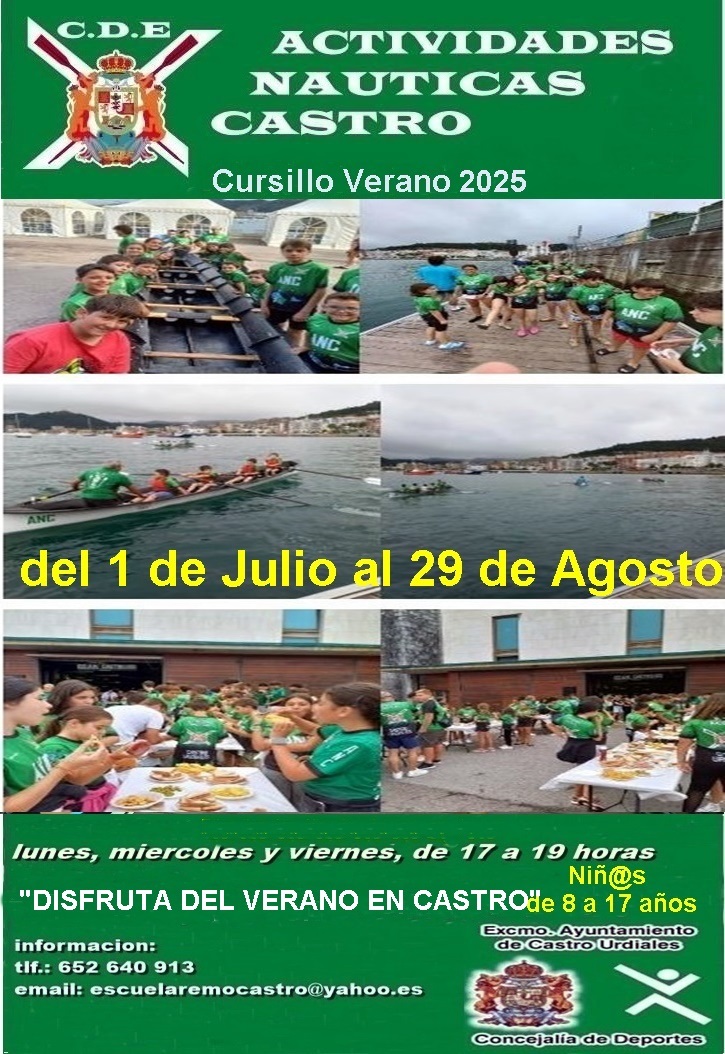 Actividades Náuticas Castro- Cursillo de verano 2025