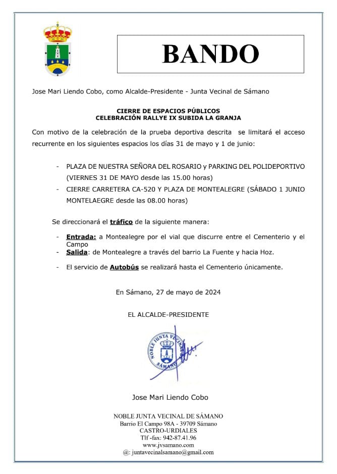 Bando celebración Rallye IX subida a la Granja