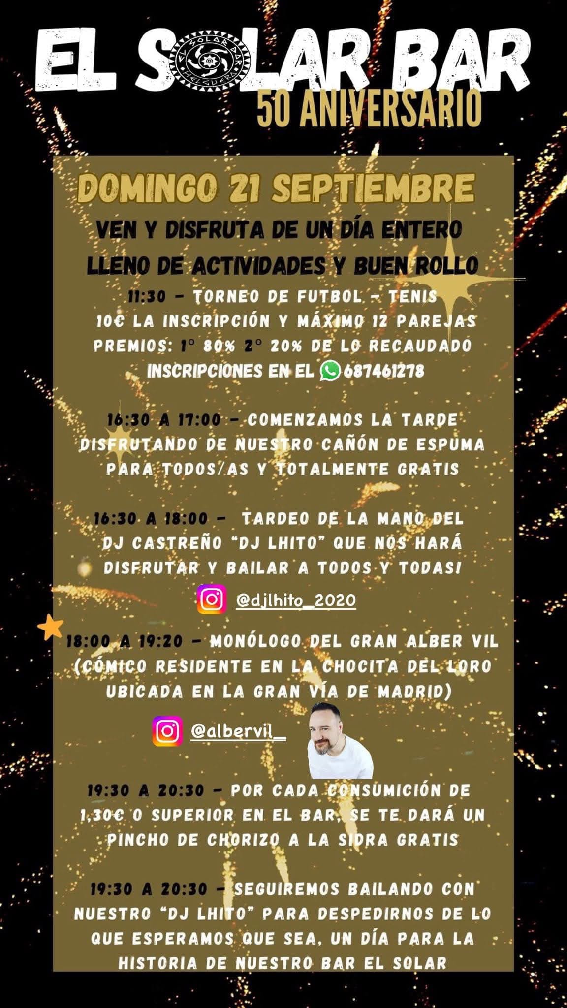 50 Aniversario Solar Bar. 21 Septiembre 2025