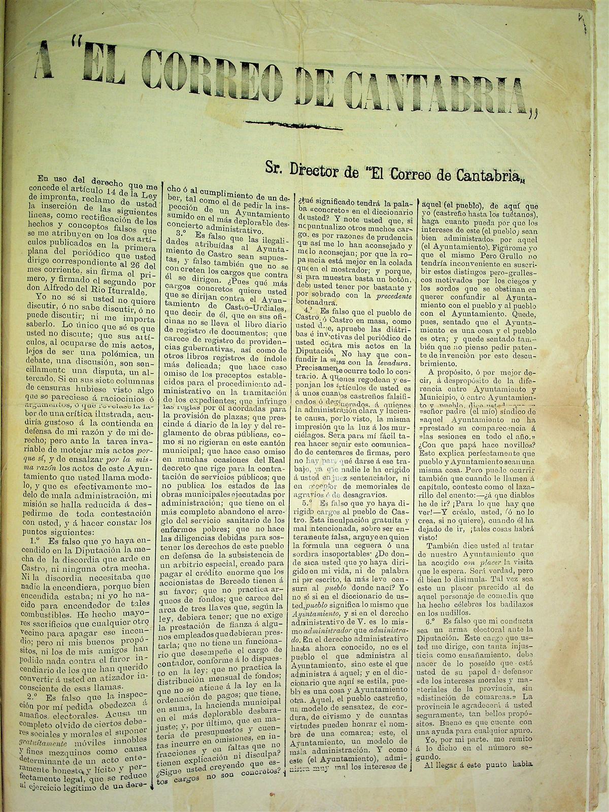 A "El Correo de Cantabria"