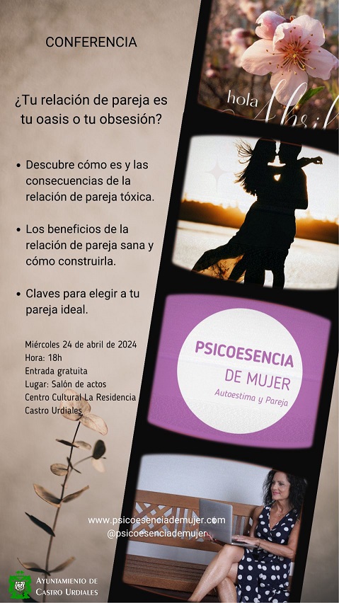 Conferencia:"¿Tu relación de pareja es tu oasis o tu obsesión?"