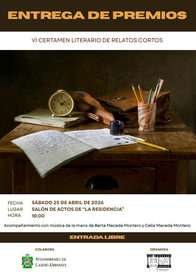 Entrega de premios del VI  Certamen Literario de Relatos Cortos sobre cine y/o teatro