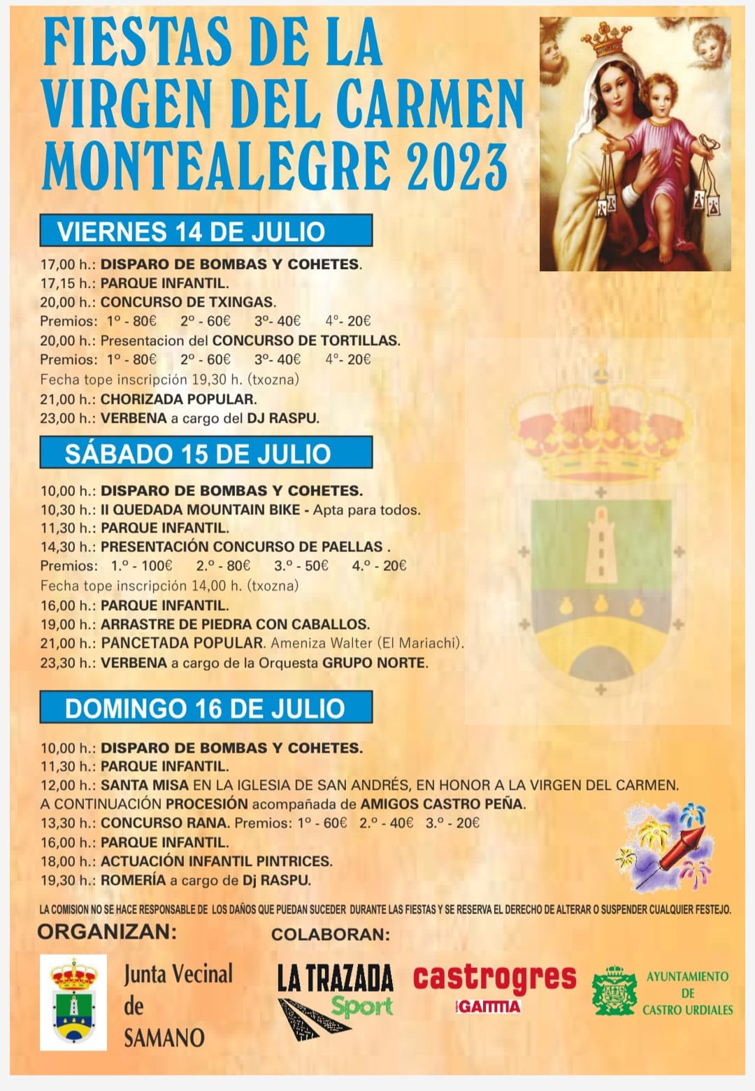 Fiestas del Carmen Montealegre 2023