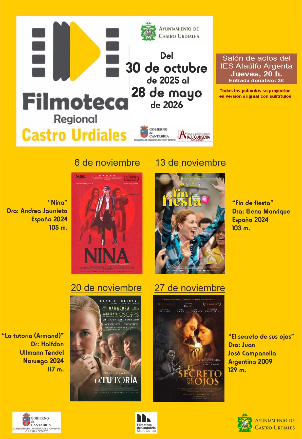 Filmoteca regional de Cantabria  -"Fin de fiesta" de Elena Manrique