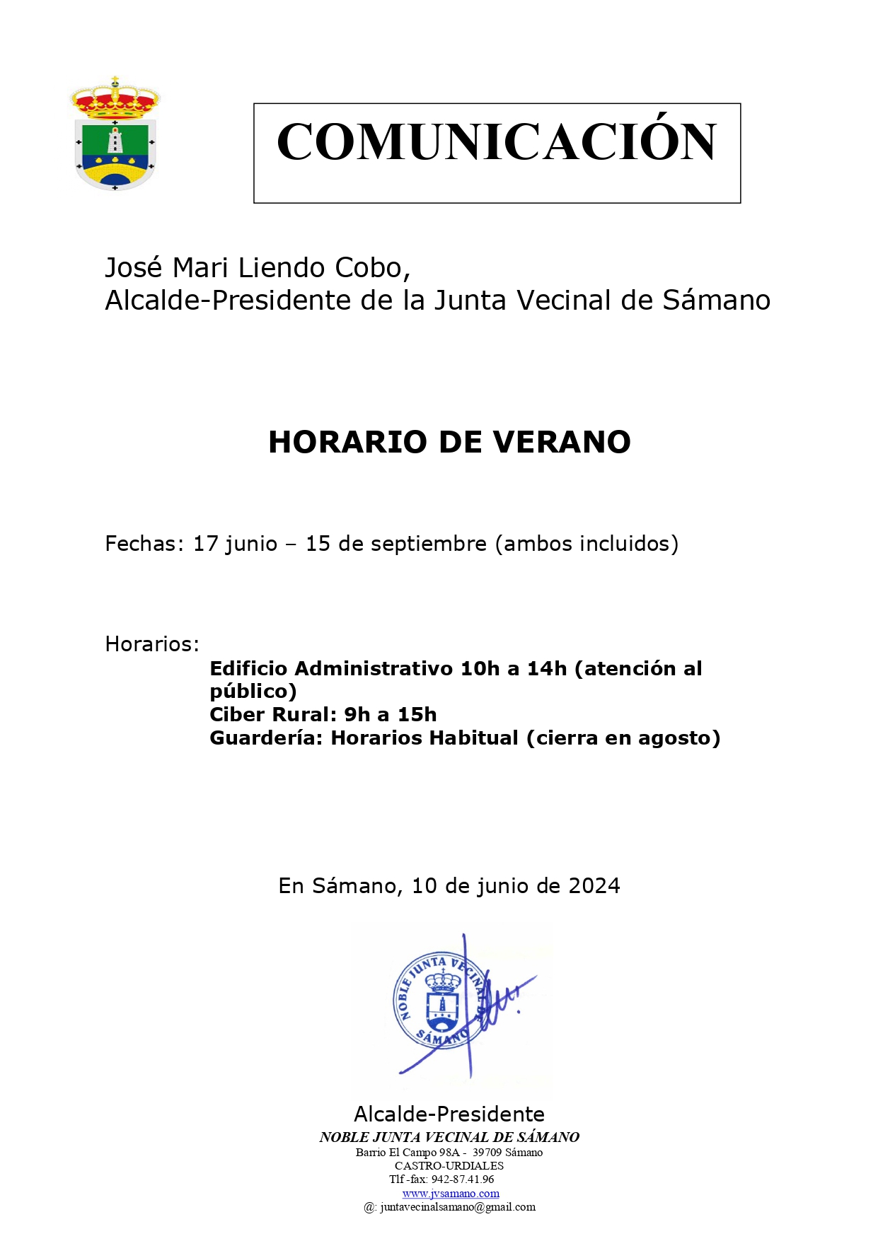 Horario de Verano  2024