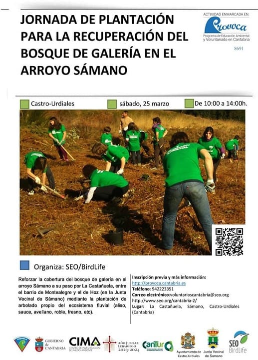 Jornada de Plantación para la recuperación del bosque de galería en el Arroyo Sámano