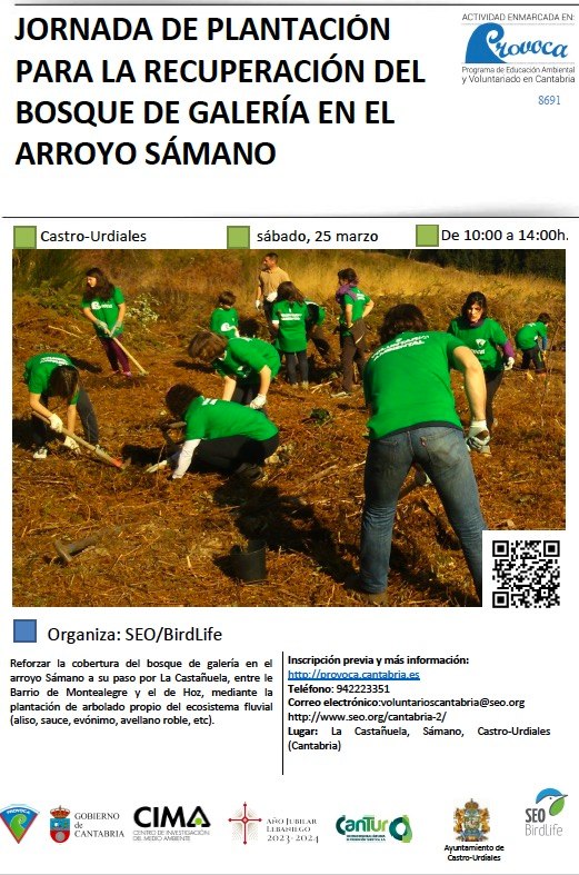Jornada de Plantación para la recuperación del Bosque de Galería en  el Arroyo Sámano