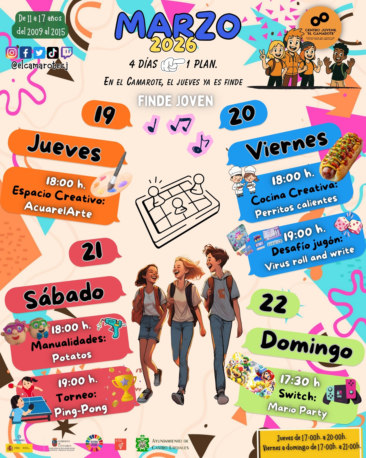 Actividades en el Centro Juvenil "El Camarote"