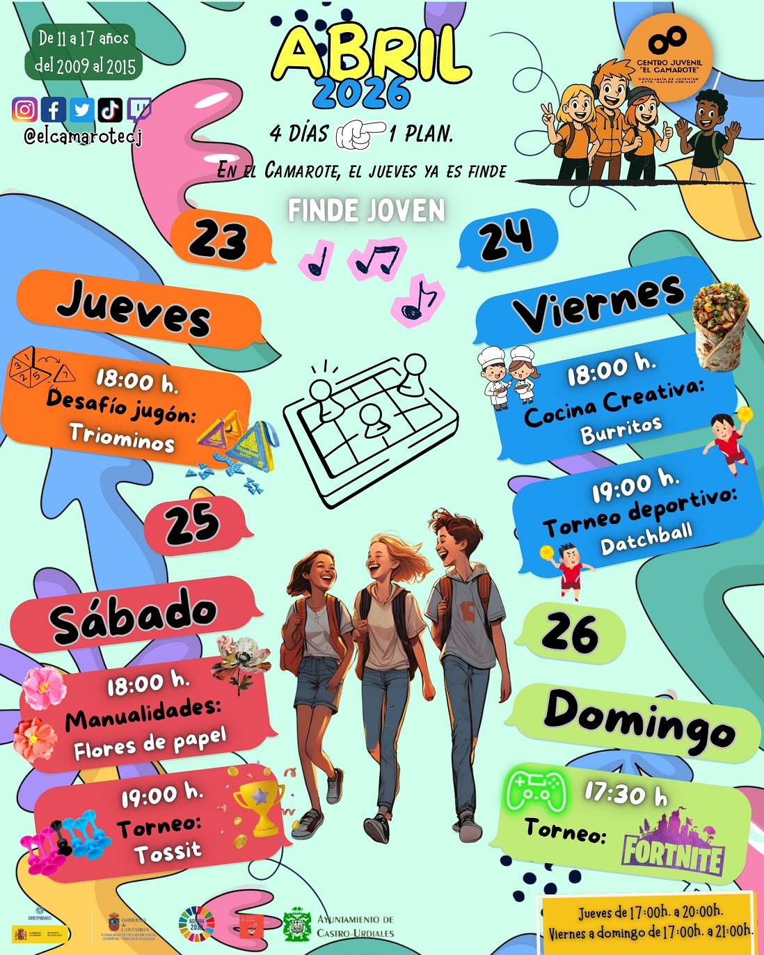 Actividades en el Centro Juvenil "El Camarote"