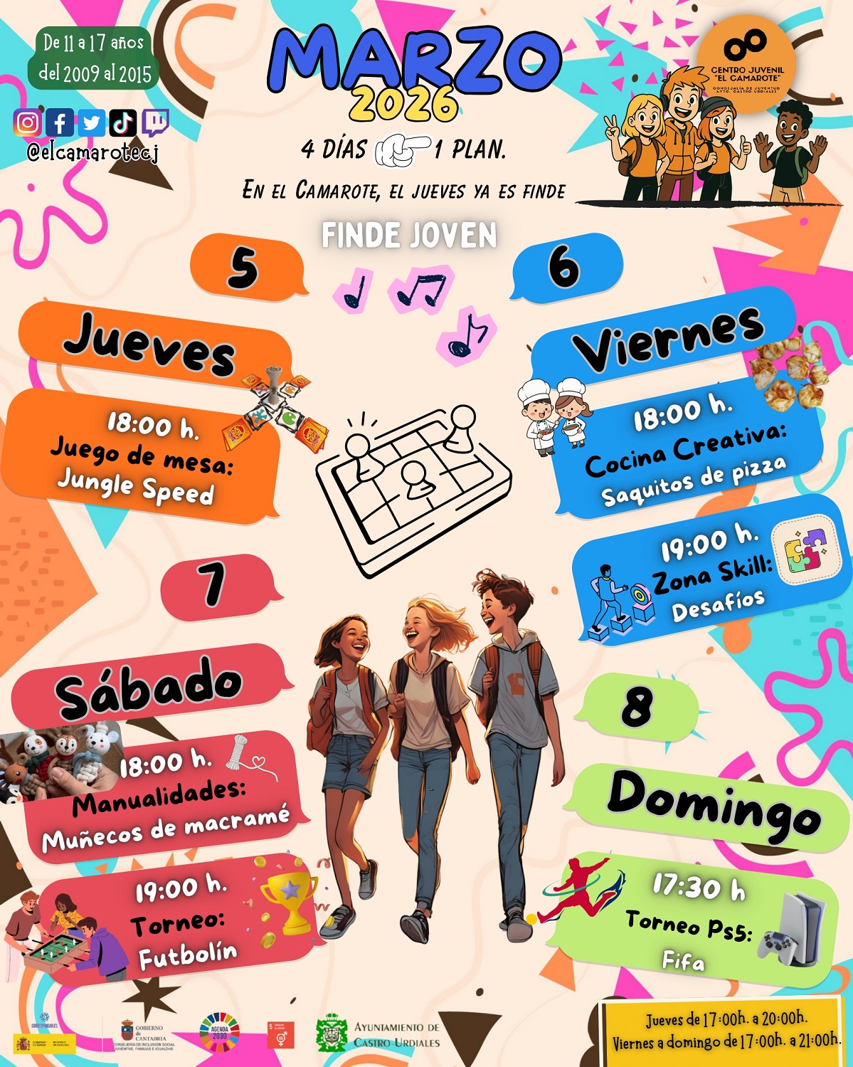 Actividades en el Centro Juvenil "El Camarote"