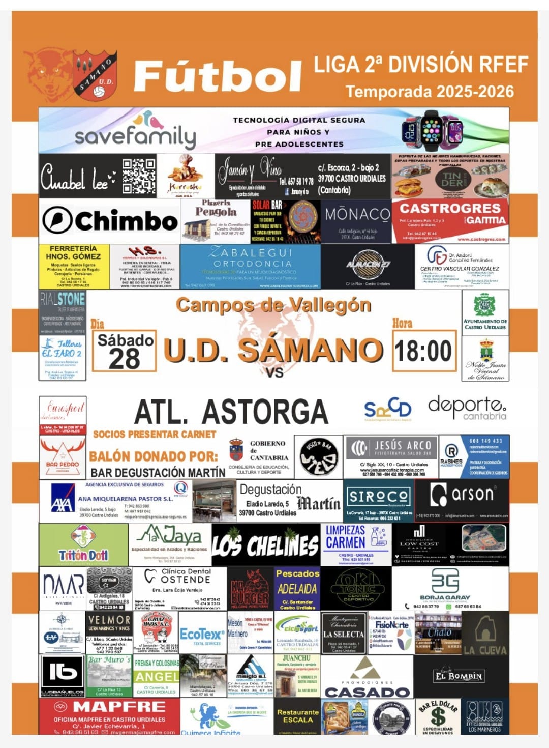 Liga 2ª División RFEF: U.D. Sámano vs ATL Astorga.Sábado 28 Febrero 2026