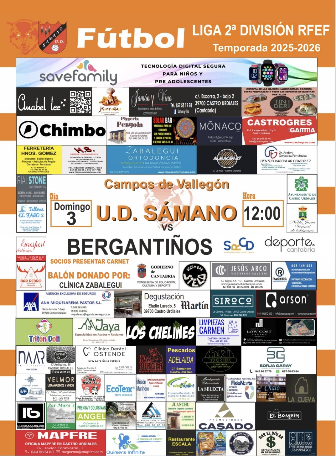 Liga 2ª División RFEF: U.D. Sámano vs Bergantiños .Domingo 3 de Mayo 2026