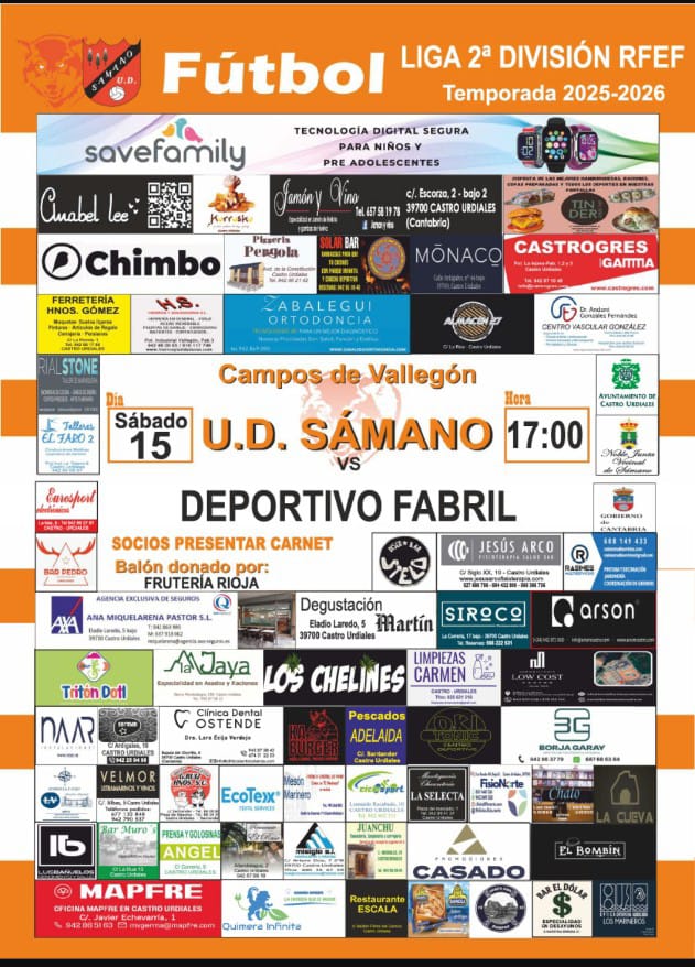 Liga 2ª División RFEF: U.D. Sámano vs Deportivo Fabril.Sábado 15 de Noviembre 2025