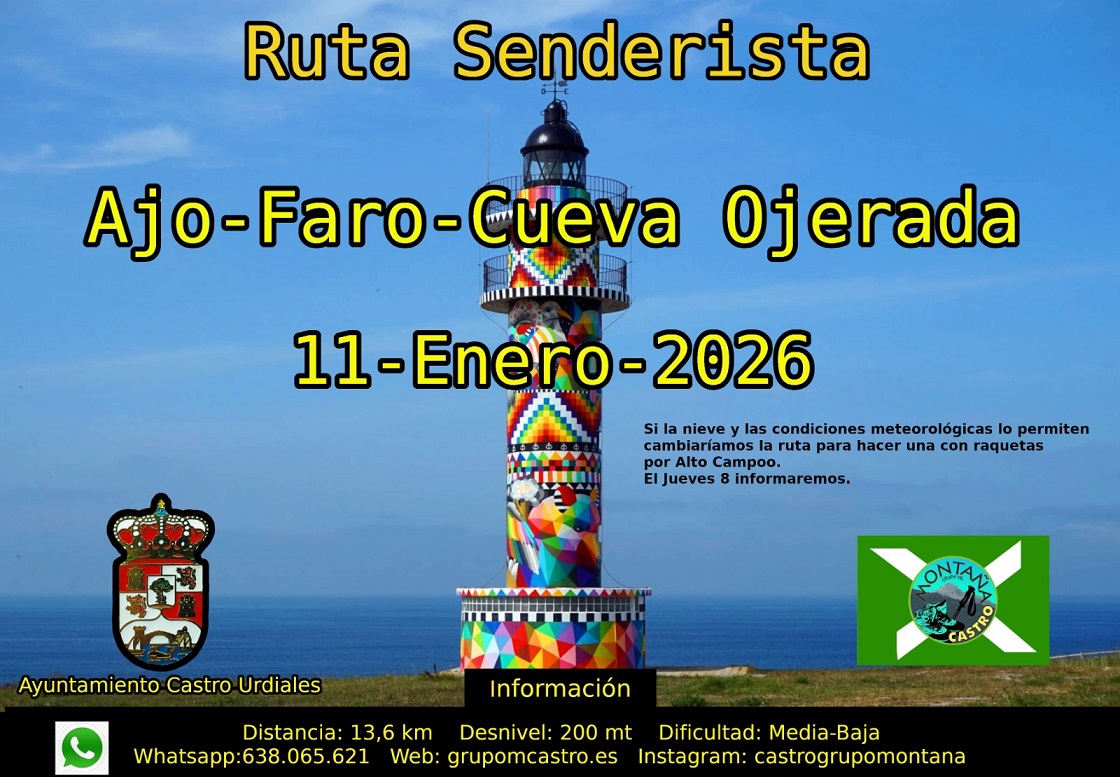 Ruta Ajo-Faro-Cueva Ojerada -  Grupo de Montaña Castro