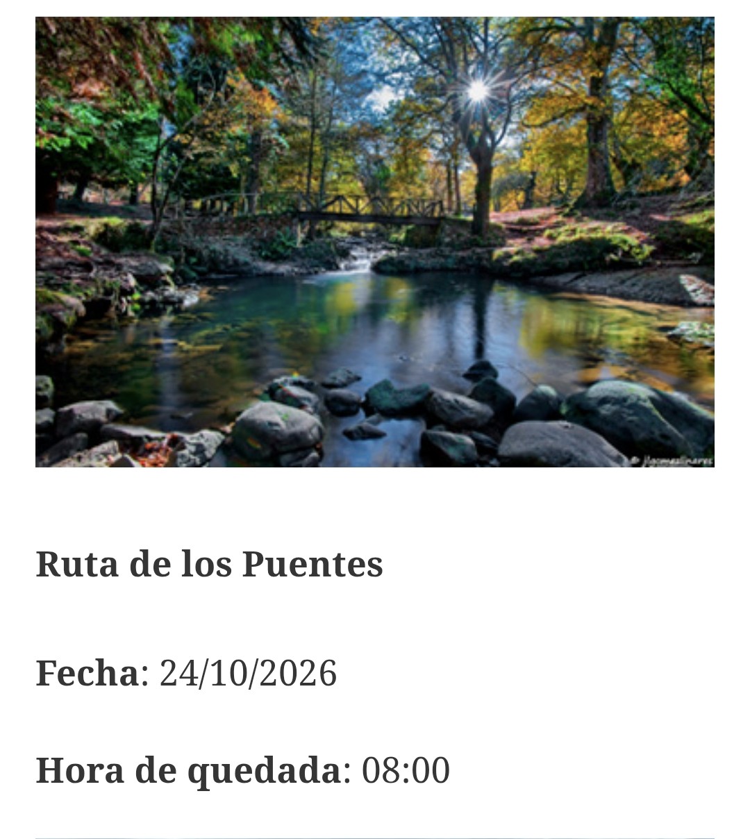Ruta de Senderismo Club Alpino Sámano:Ruta Los Puentes 24 Octubre 2026