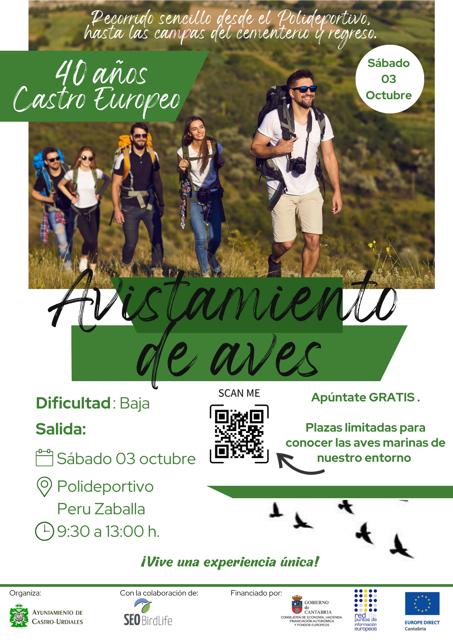 Salida para el avistamiento de aves marinas "40 años Castro Europeo"