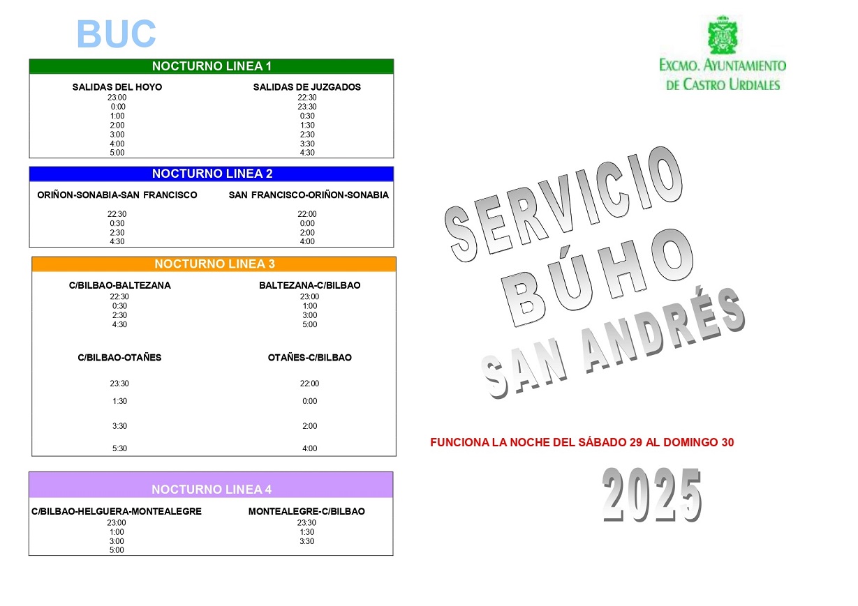 Servicio BUHO - San Andrés 2025