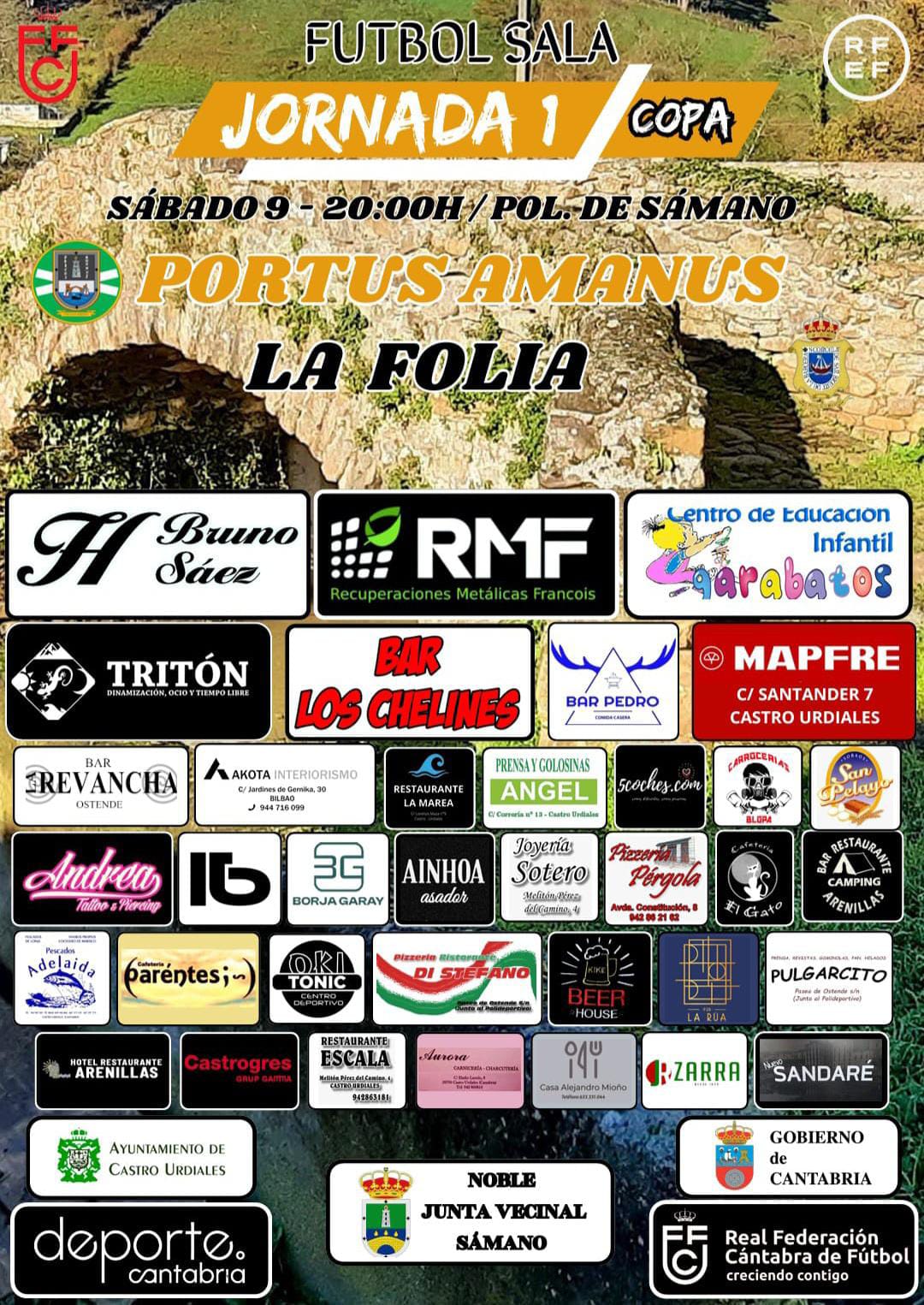 Fútbol Sala: Portus-Amanus vs La Folia.Sábado 9 de Noviembre