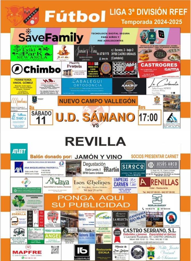 Liga 3ª División RFEF: U.D. Sámano vs Revilla.Sábado 11 de Enero